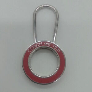 COACH Vintage Y2K Red Open Circle Pin Lock Keychain Fob Purse Bag Charm NEW NWOT